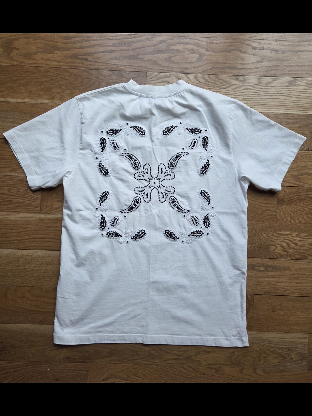 Off-White White Short-Sleeve Embroidered Anchor Tee - Slim Fit Large